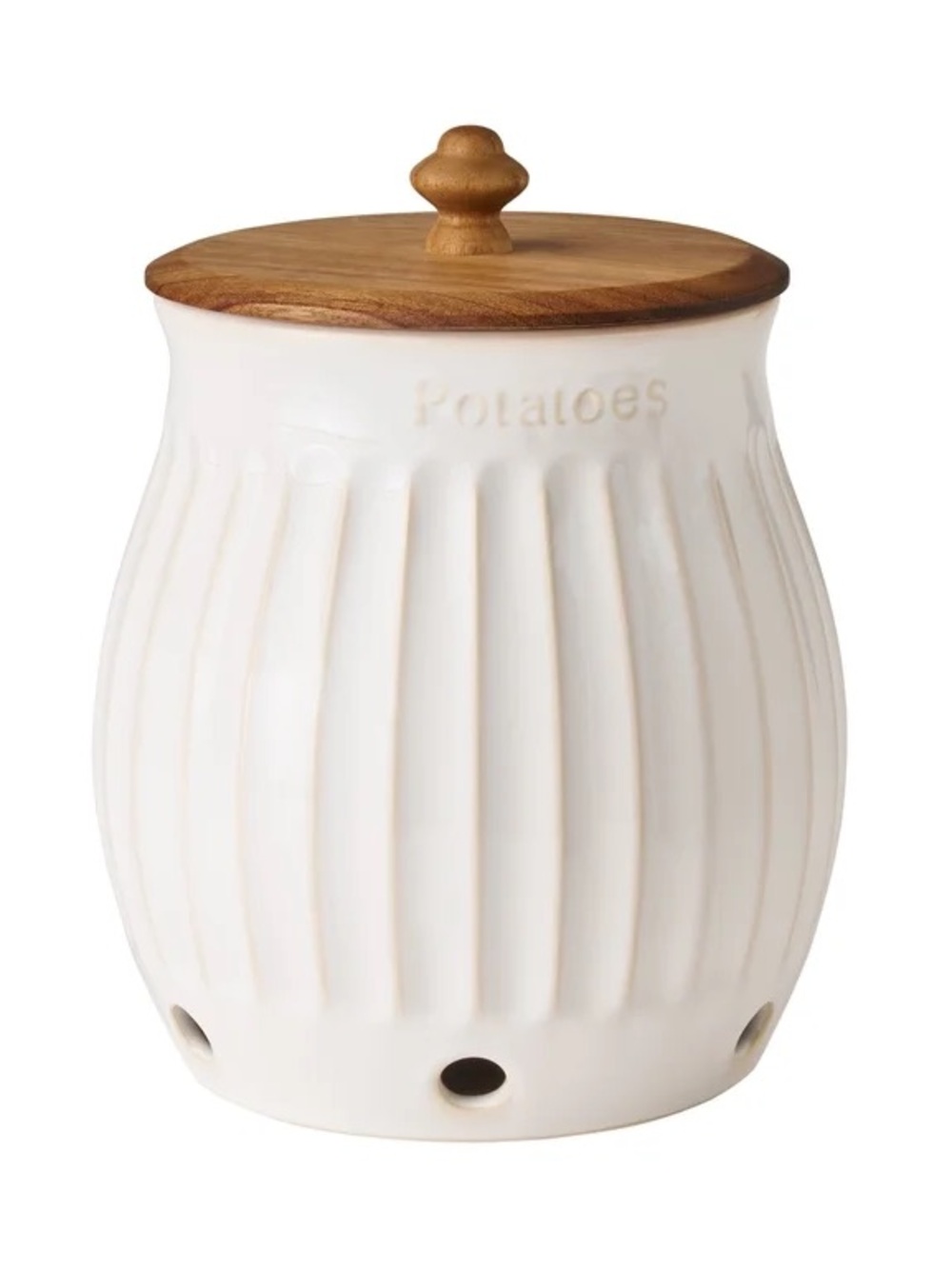 ✨The Pioneer Woman Colette Stoneware Potato Keeper, White